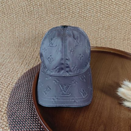 New Fabric LV Baseball Cap with Raised Lettering