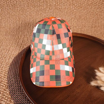 Leather Hat Series LV Mosaic Baseball Cap