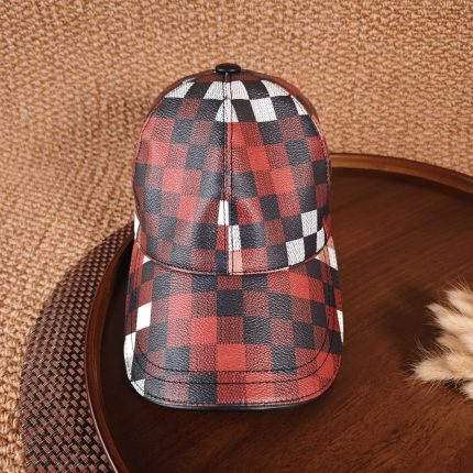 Leather Hat Series LV Mosaic Baseball Cap